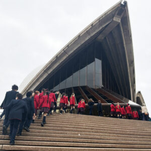 Sydney OPera House with Mcdonald College Students on the steps