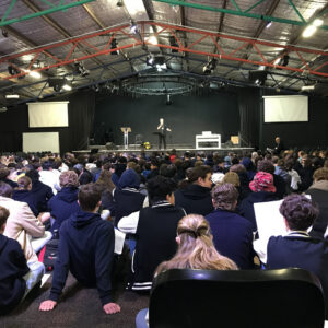 over 400 students massed choir rehearsal